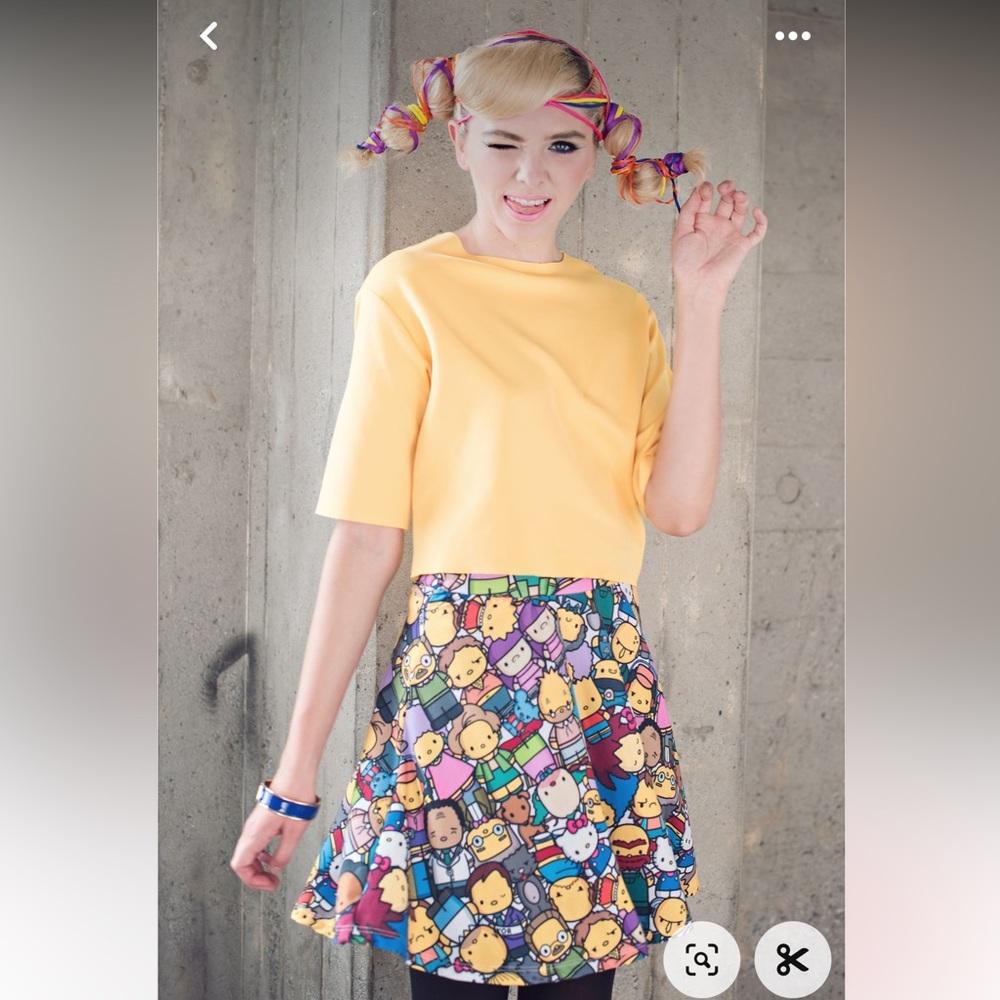RARE!!! Hello Kitty x Simpsons Japan LA all over print skirt - size S